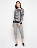 Logo Jeans Kemeja Print Block Tartan
