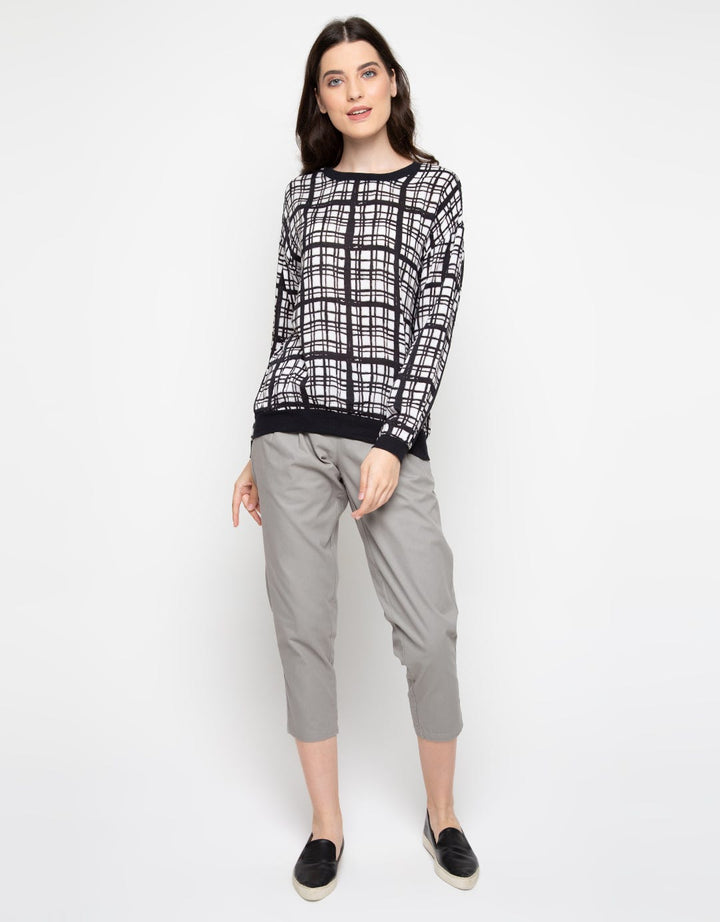 Logo Jeans Kemeja Print Block Tartan