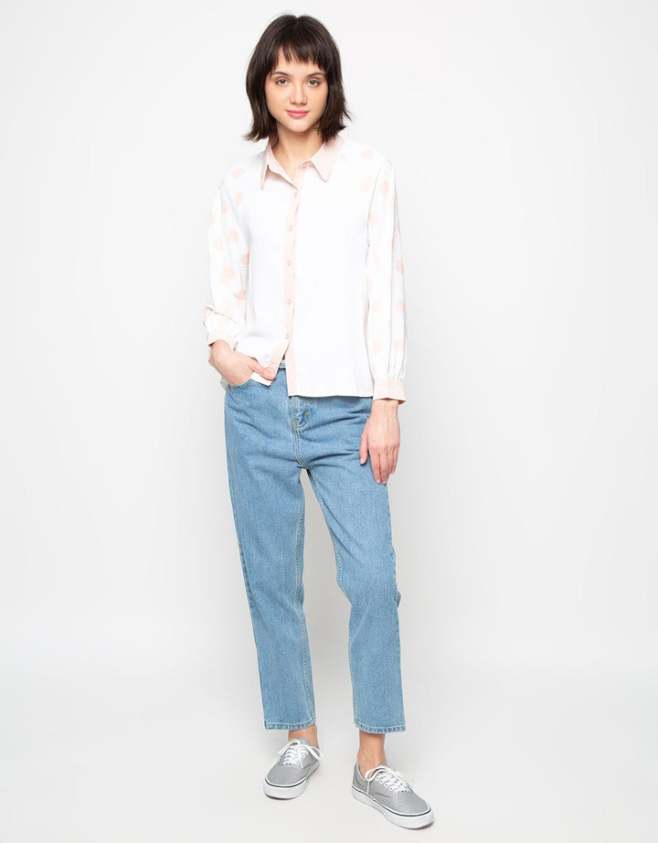 MKY Clothing Polkadot Long Sleeve Shirt