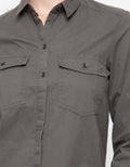 Ninety Degrees Army Plain Button Shirt