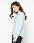 Ninety Degrees New Nd Chambray Shirt