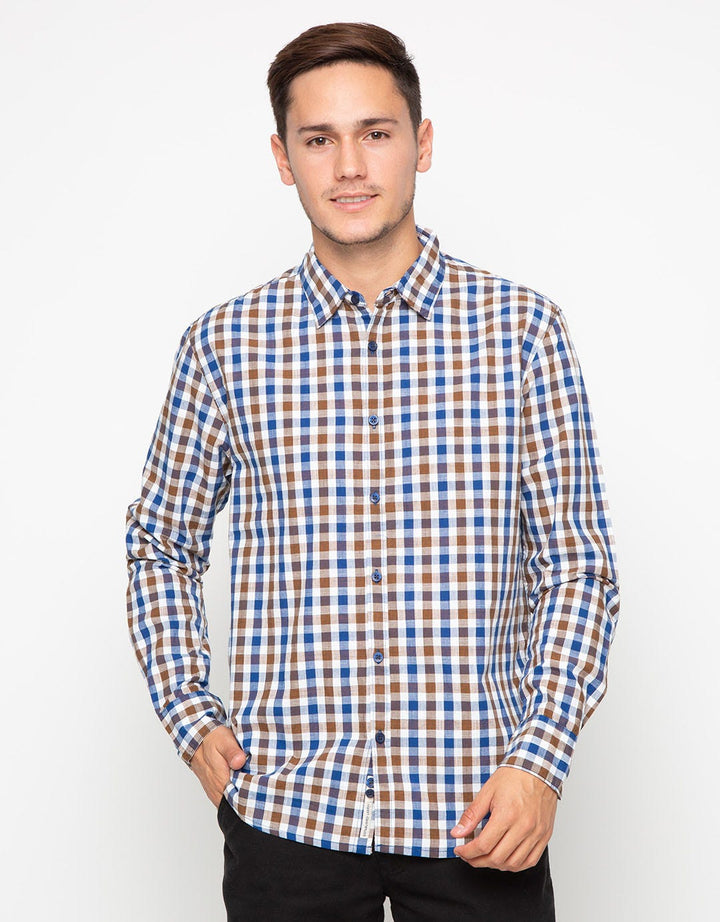 Osella Kemeja Checkered Lengan Panjang Pria