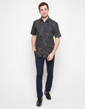 Alisan Kemeja Lengan Pendek Slim Fit Print
