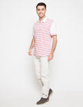 Cardinal Jeans Short Sleeve Shirt Stripes Pocket