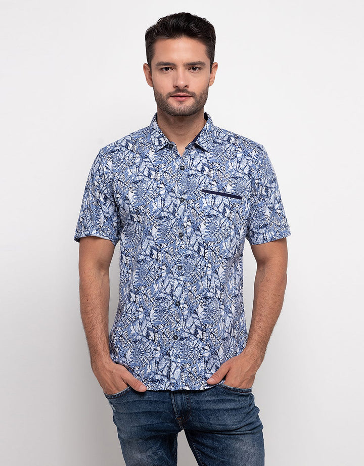 Cloth ID Leaf Print Casual Shirt