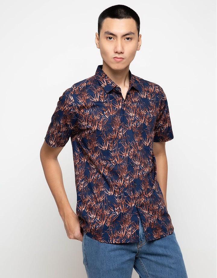 Cloth Id Casual Shirt Printing Bamboo Leaf Short Sleeve 2B0001AW