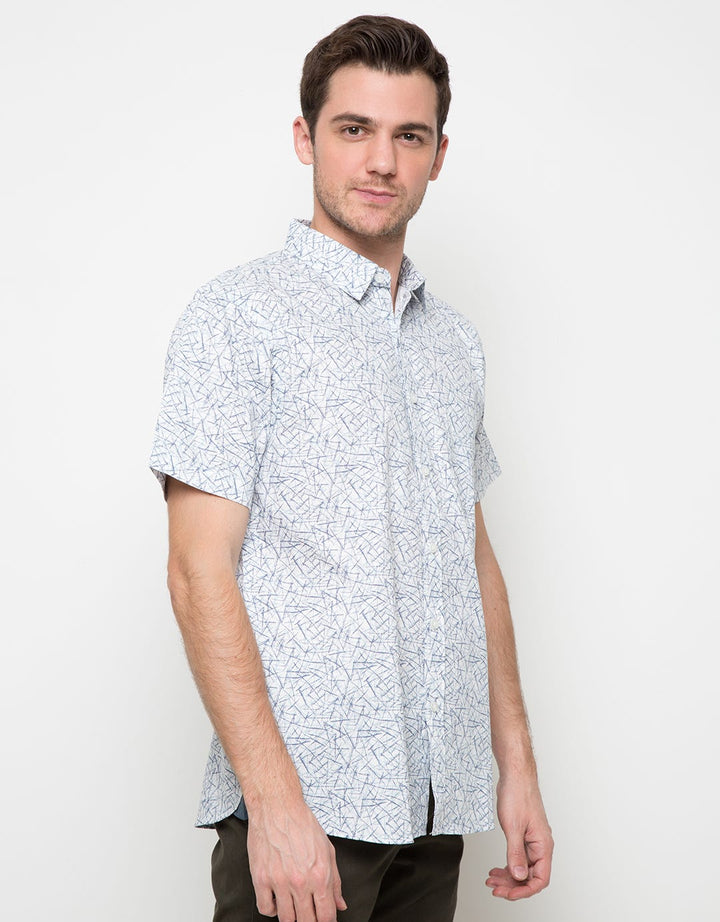 Cole Kemeja Lengan Pendek Print Line Abstrak