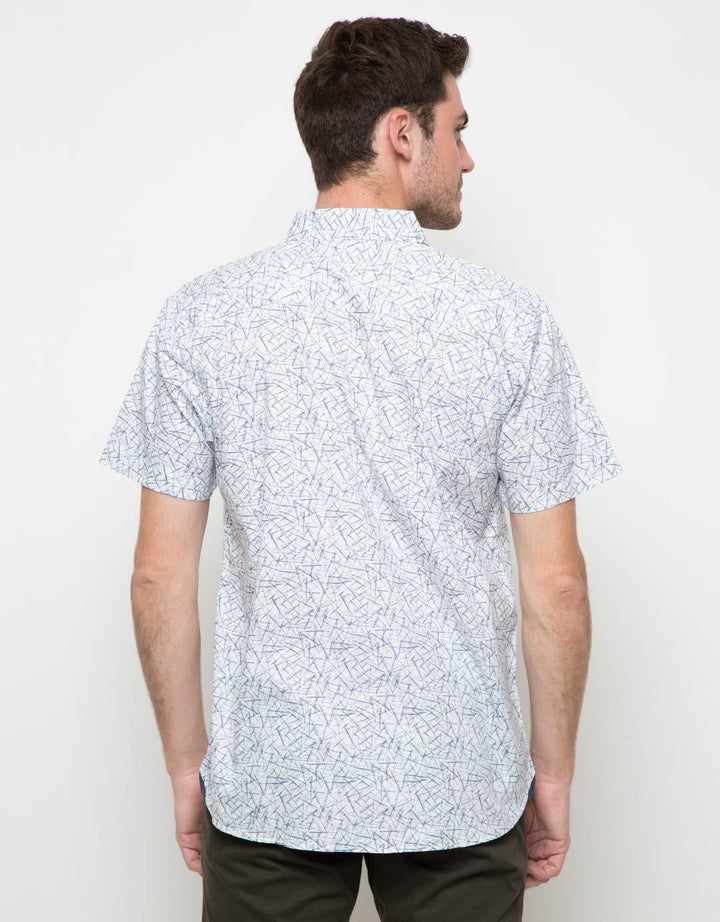 Cole Kemeja Lengan Pendek Print Line Abstrak