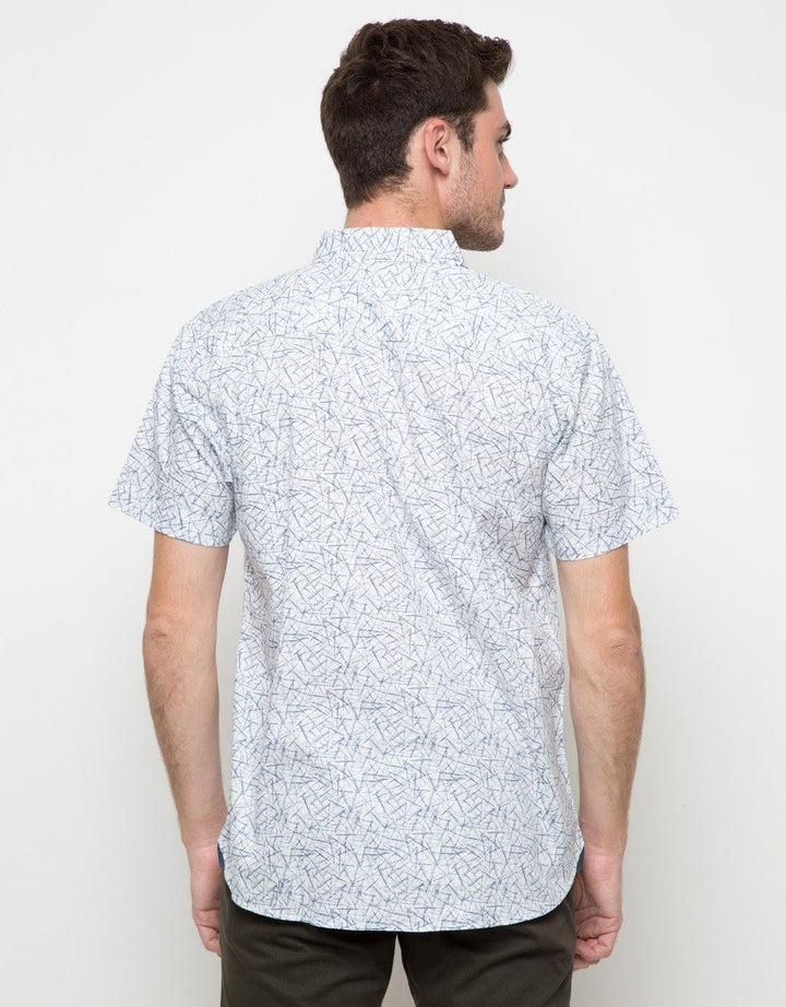 Cole Kemeja Lengan Pendek Print Line Abstrak
