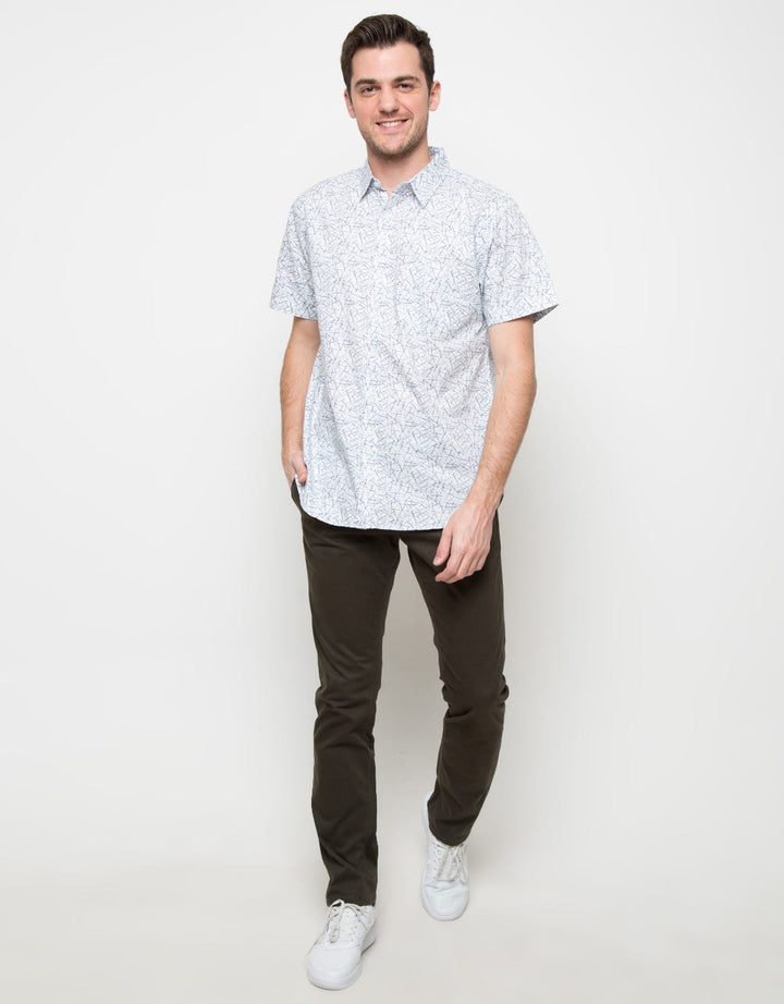 Cole Kemeja Lengan Pendek Print Line Abstrak