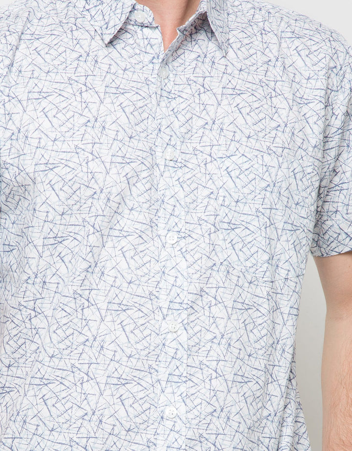 Cole Kemeja Lengan Pendek Print Line Abstrak