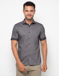 Edition Men Short Sleeve Alex Contras Stripe Woven Shirt