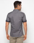 Edition Men Short Sleeve Alex Contras Stripe Woven Shirt