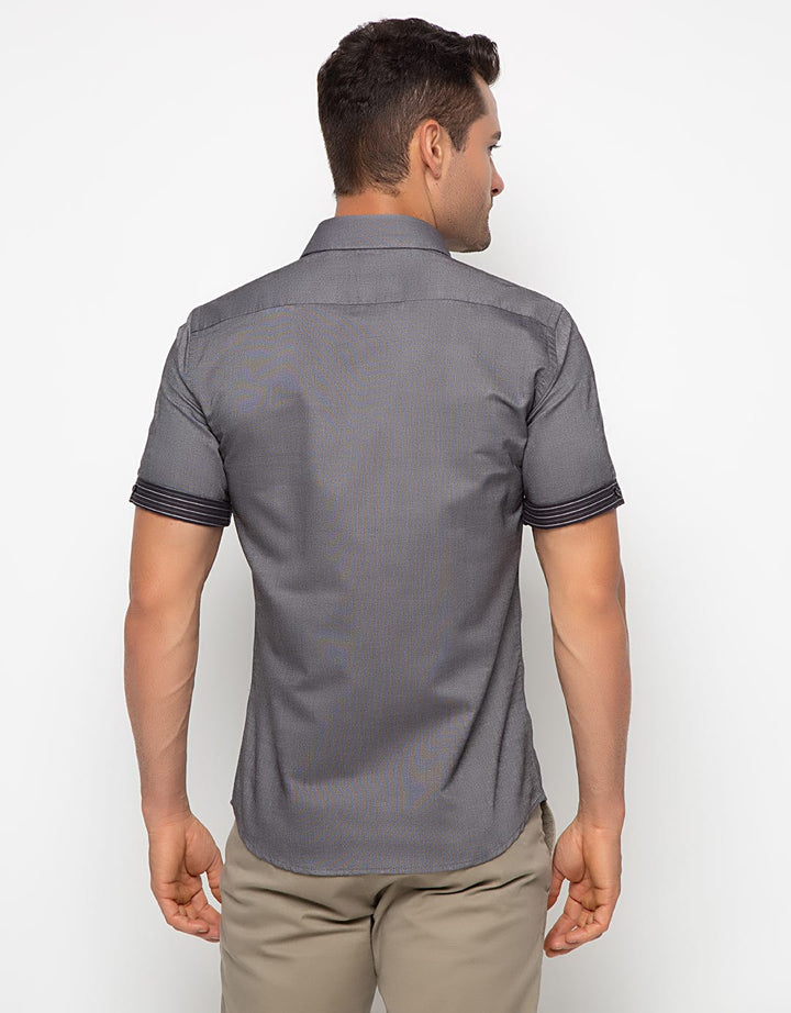 Edition Men Short Sleeve Alex Contras Stripe Woven Shirt