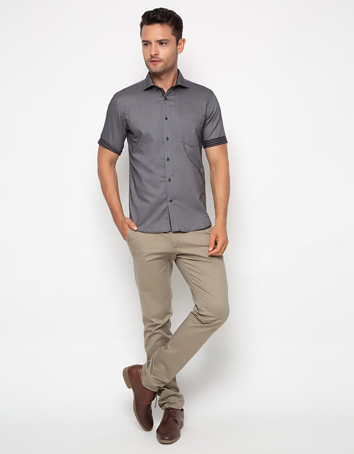 Edition Men Short Sleeve Alex Contras Stripe Woven Shirt