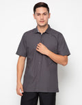 Edition Mens Kemeja Pria Lengan Pendek Mitered Yoke Shirt