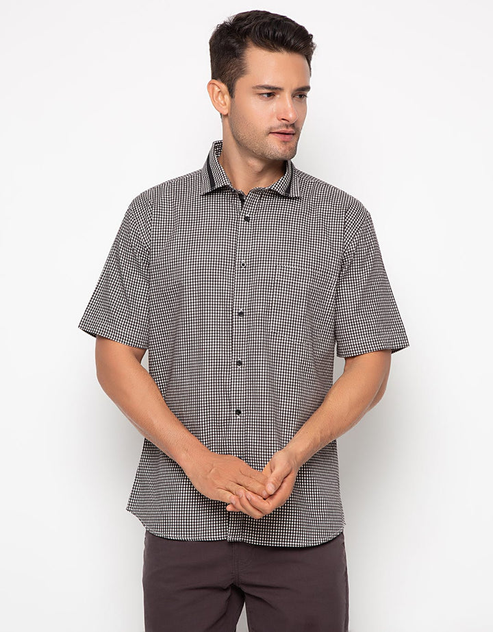 Edition Mens Collar Detailed Gingham Shirt