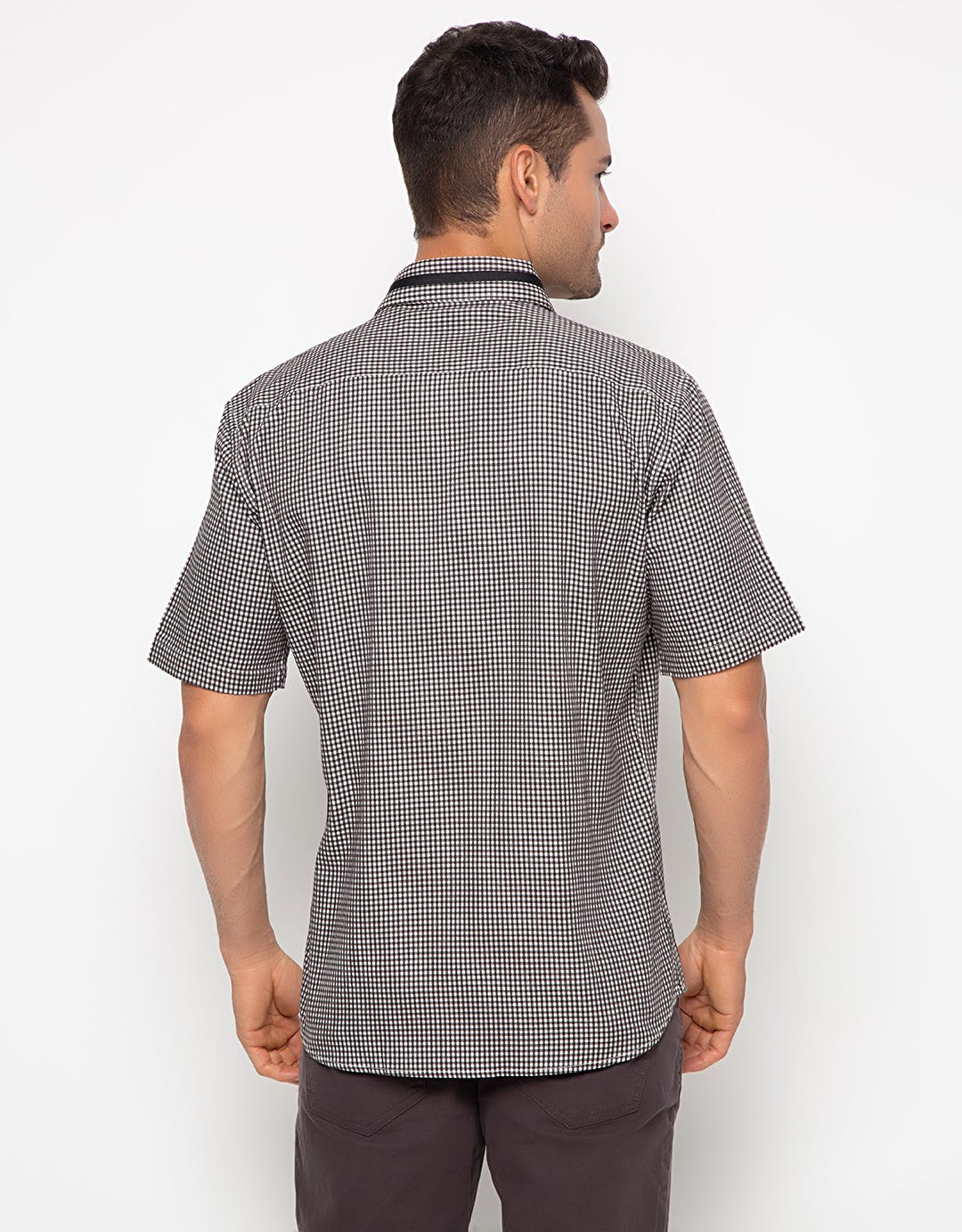 Edition Mens Collar Detailed Gingham Shirt
