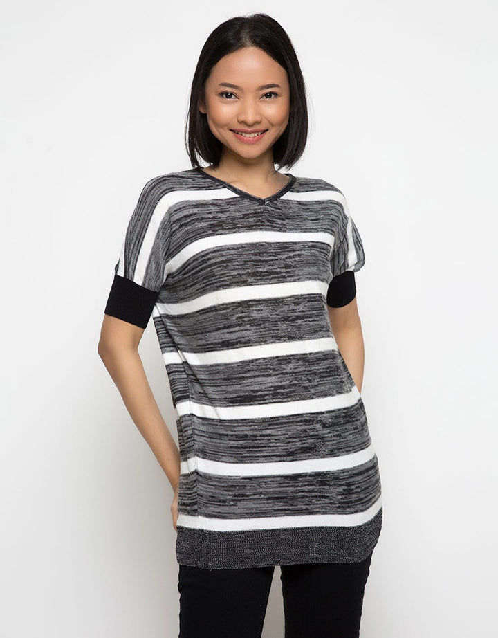 LGS Women Short Sleeve Striped T-Shirt