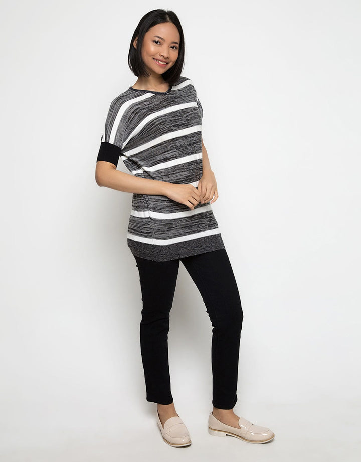 LGS Women Short Sleeve Striped T-Shirt