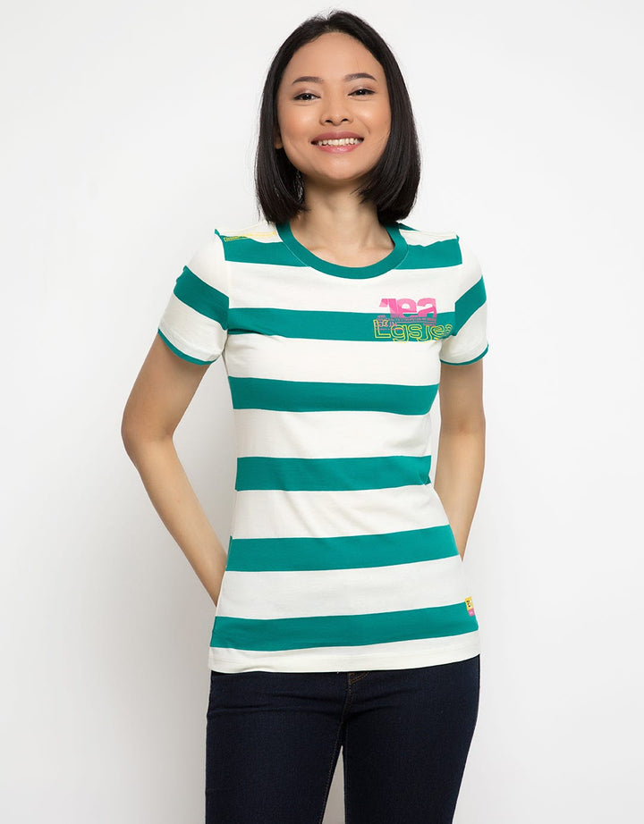 LGS Women Kaos Garis Ladies Lengan Pendek