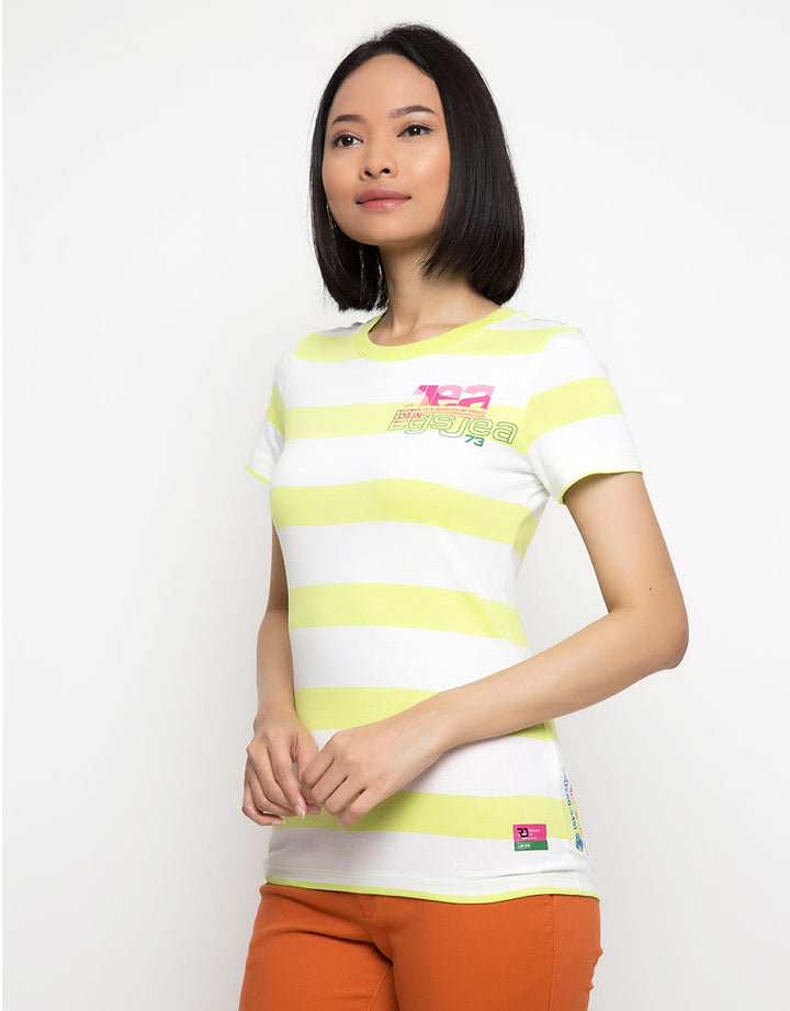 LGS Women Kaos Garis Ladies Lengan Pendek