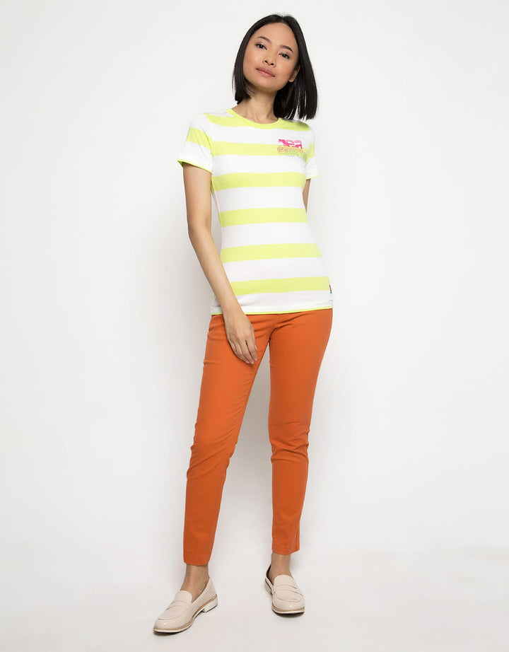LGS Women Kaos Garis Ladies Lengan Pendek