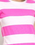 LGS Women Ladies Striped T-Shirt Short Sleeve
