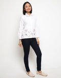 LGS Women Ladies Embroidery T-shirt Short Sleeve