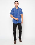 Osella Kemeja Checkered Lengan Pendek Pria