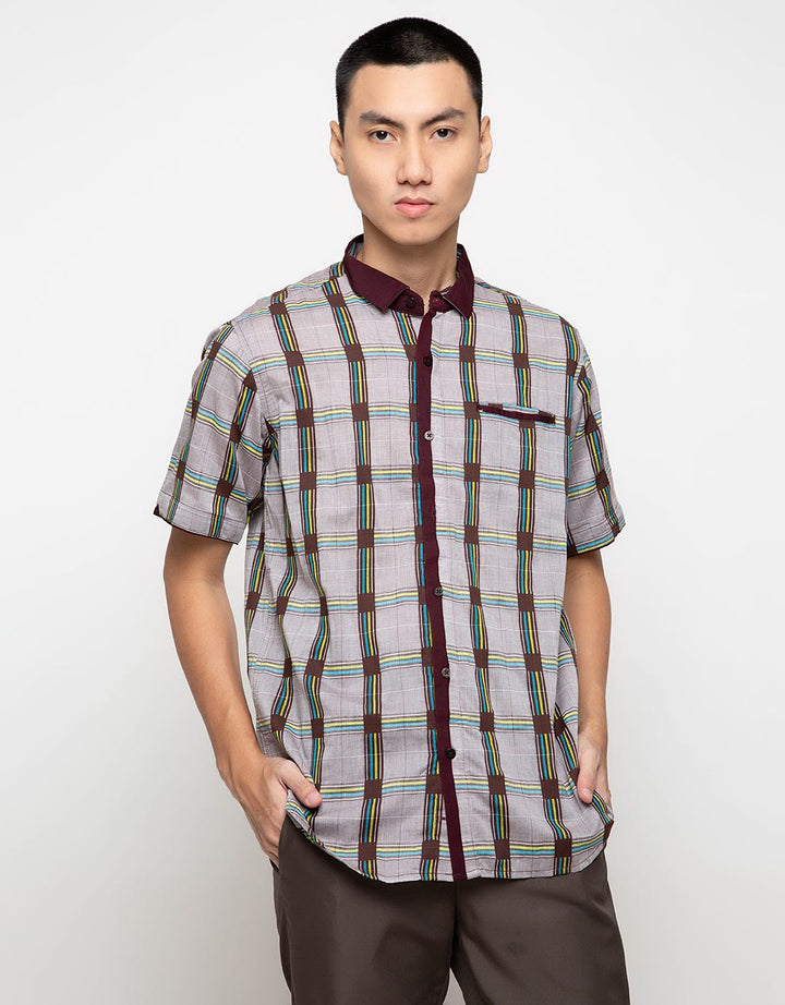 Red Cliff Casual Short Sleeve Plaid Shirt 11023 -