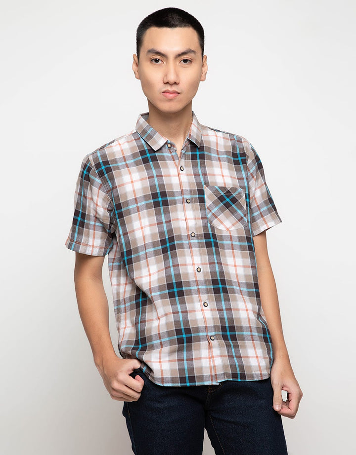 Red Cliff Kemeja Lengan Pendek Motif Kotak-Kotak 6C0030AT -