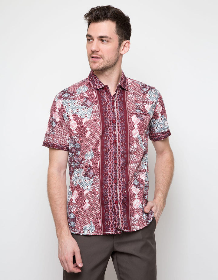 Red Cliff Short Sleeve Batik Shirt