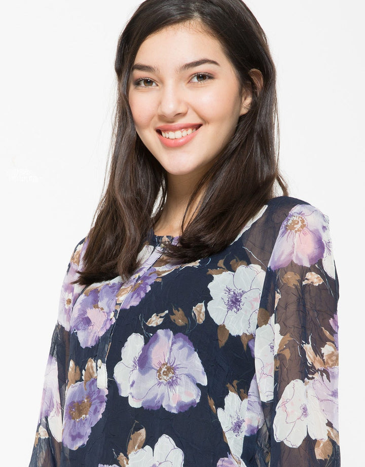 Bodytalk Crush Purple Flower Blouse