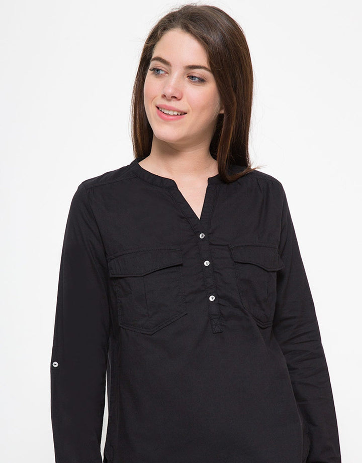 Big Pocket Woman Blouse Jeans Logo