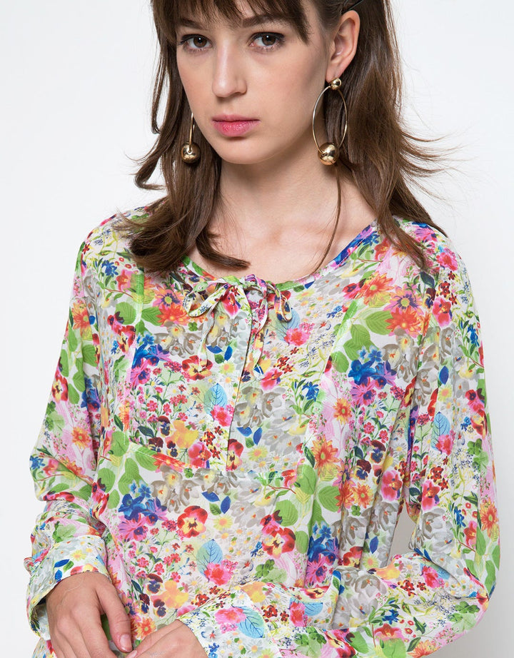Bodytalk Green Neck Tie Blus Wanita