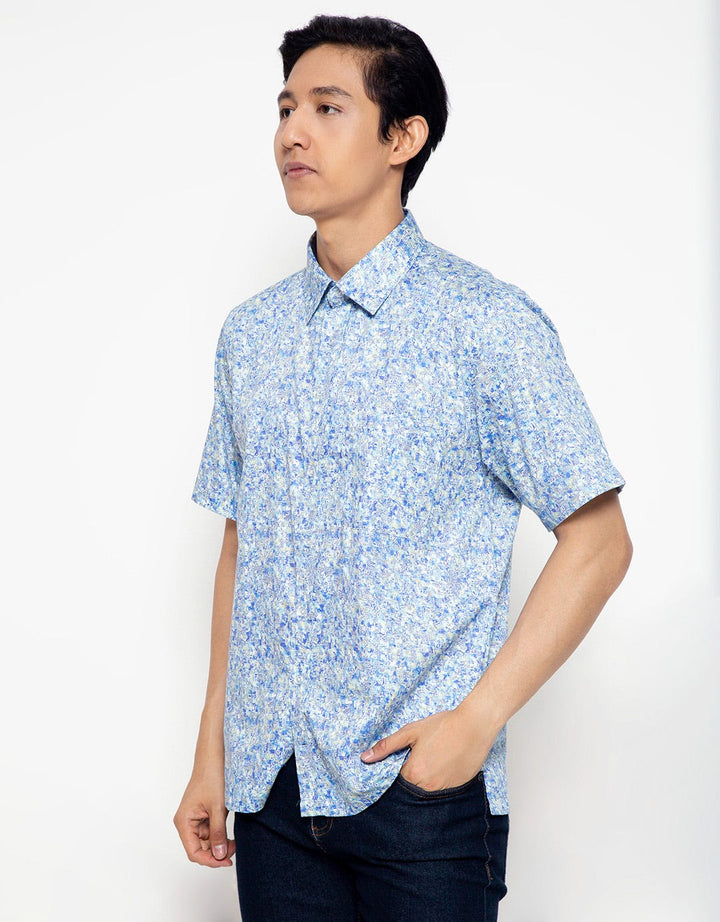 Cardinal Formal Kemeja Lengan Pendek Print Abstrak