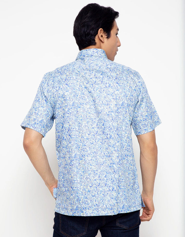 Cardinal Formal Kemeja Lengan Pendek Print Abstrak