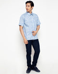 Cardinal Formal Kemeja Lengan Pendek Print Abstrak