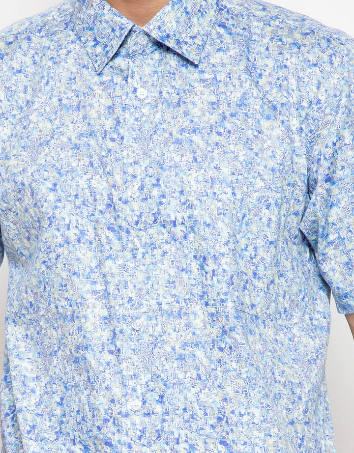 Cardinal Formal Kemeja Lengan Pendek Print Abstrak