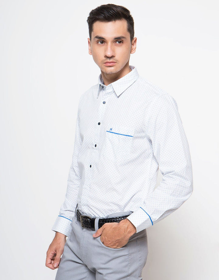Johnwin Kemeja Pria Lengan Panjang Plus Fone