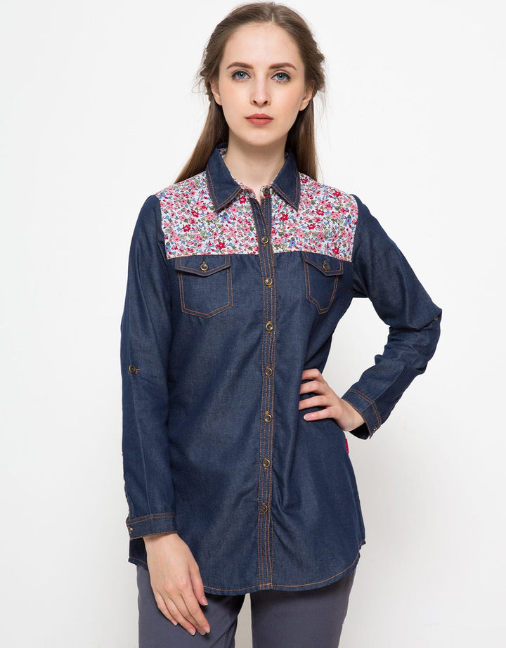 Label 9 Chambray Floral Woman Shirt