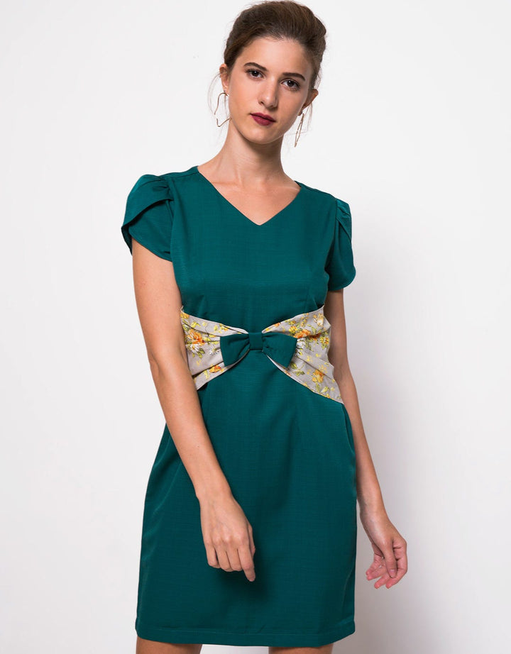 Label 9 Green Grass Mini Dress Wanita