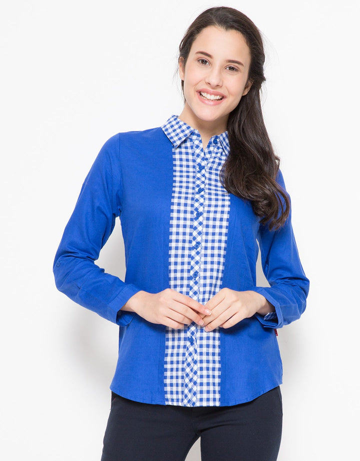 Label 9 Women Plaid Print Blouse