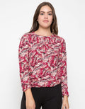 LGS Abstract Print Long Sleeve Blouse