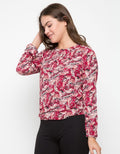 LGS Abstract Print Long Sleeve Blouse