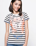 LGS Women's Stripy Flowers T-Shirt