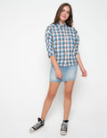 LGS Plaid Print Three Quarter Sleeve Shirt