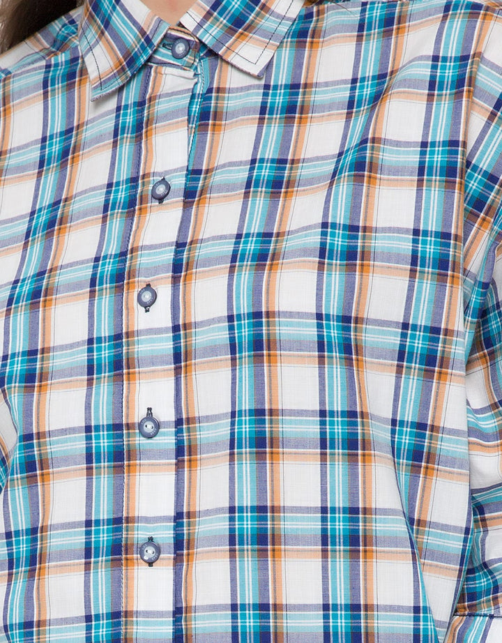 LGS Plaid Print Three Quarter Sleeve Shirt