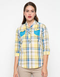 LGS Plaid Print Three Quarter Sleeve Shirt